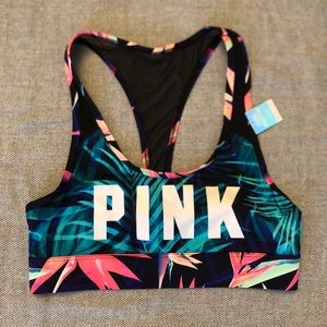 NWT Victoria Secret PINK Tropical Sports Bra, Size S